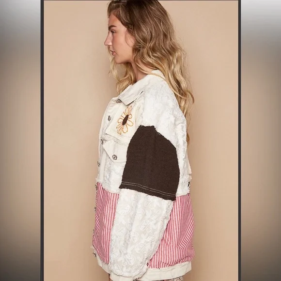 261 ❤️POL embroidered patch jacket - Picture 3 of 4